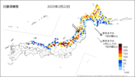 日最深積雪の分布図