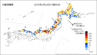 日最深積雪の分布図