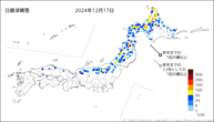 日最深積雪の分布図