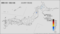 積雪の深さ（現在の値）の分布図