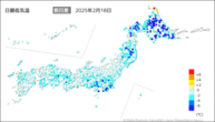 18日の最低気温前日差の分布図