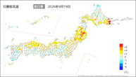 一昨日の最低気温前日差の分布図