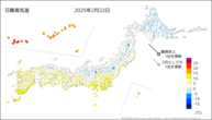 一昨日の最高気温の分布図