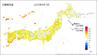 3日の最高気温の分布図