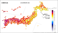 一昨日の最高気温の分布図