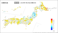 今日の最高気温前日差の分布図