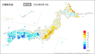 一昨日の最高気温前日差の分布図