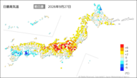 一昨日の最高気温前日差の分布図