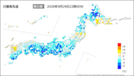 今日の最高気温前日差の分布図