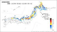 期間最深積雪の分布図