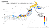 期間最深積雪の分布図