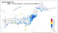 降水量の期間合計値の分布図
