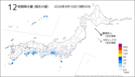 12時間降水量（現在の値）の分布図