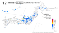 今日の12時間降水量の日最大値の分布図