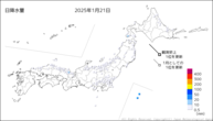 一昨日の日降水量の分布図