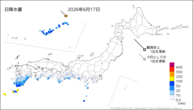 一昨日の日降水量の分布図