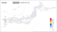 17日の日降水量の分布図