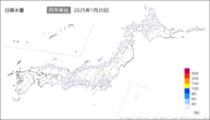 20日の日降水量の分布図