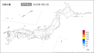 一昨日の日降水量の分布図