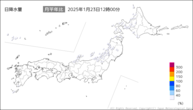 今日の日降水量の分布図