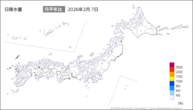 7日の日降水量の分布図