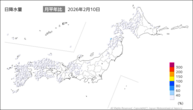 10日の日降水量の分布図