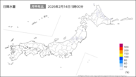 今日の日降水量の分布図