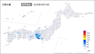 10日の日降水量の分布図