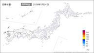 24日の日降水量の分布図