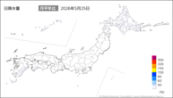 一昨日の日降水量の分布図