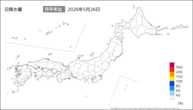 昨日の日降水量の分布図