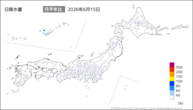 15日の日降水量の分布図
