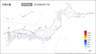 一昨日の日降水量の分布図