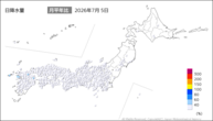 5日の日降水量の分布図
