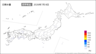 一昨日の日降水量の分布図
