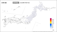昨日の日降水量の分布図