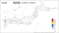 今日の日降水量の分布図