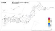 一昨日の日降水量の分布図