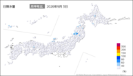 3日の日降水量の分布図