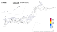 一昨日の日降水量の分布図