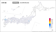 26日の日降水量の分布図