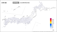 一昨日の日降水量の分布図