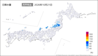 21日の日降水量の分布図