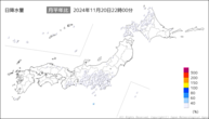 今日の日降水量の分布図