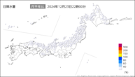 今日の日降水量の分布図