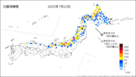 日最深積雪の分布図