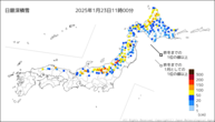 日最深積雪の分布図