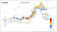 日最深積雪の分布図