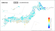 昨日の最低気温前日差の分布図