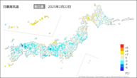 一昨日の最高気温前日差の分布図